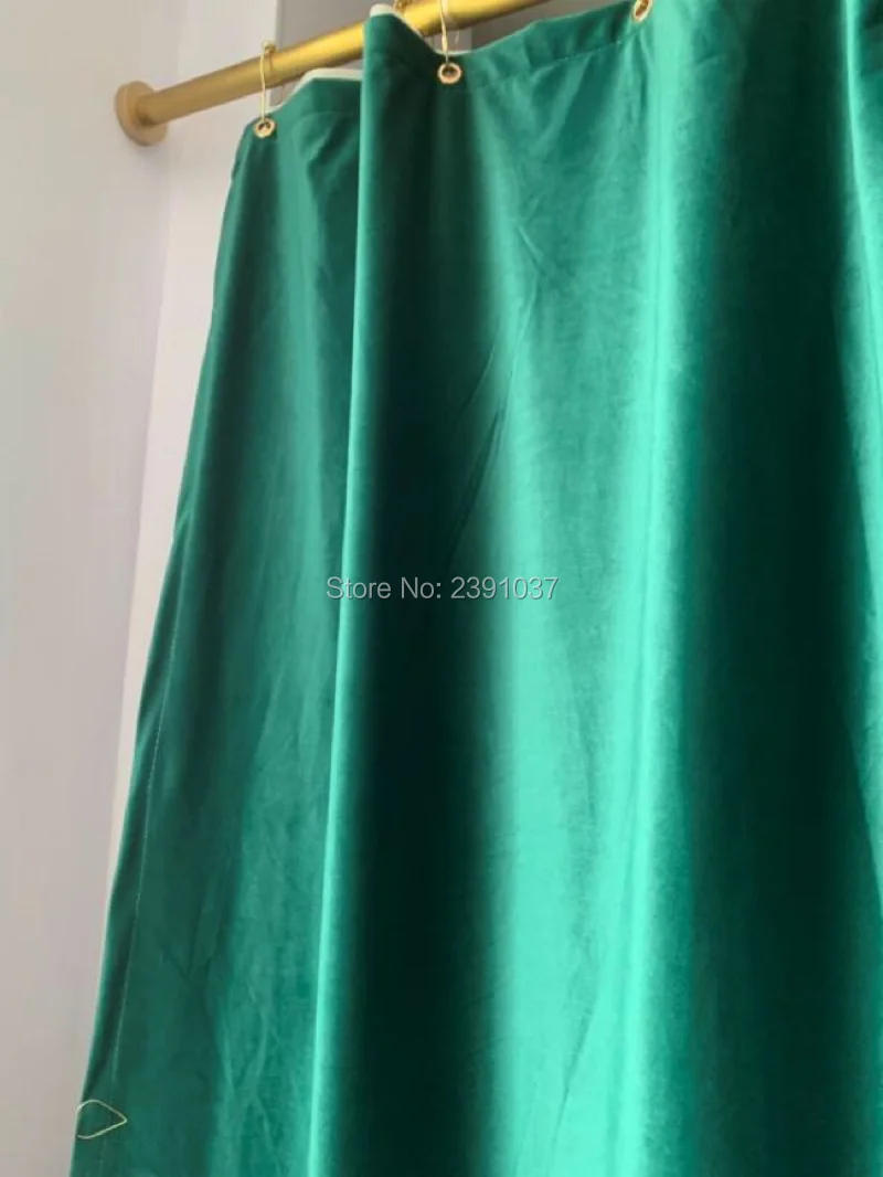 De lux Nordic Retro de culoare Verde perdea de dus cu strat Dublu de catifea cadă cortina cu aur cârlige pentru Baie cabină de Duș