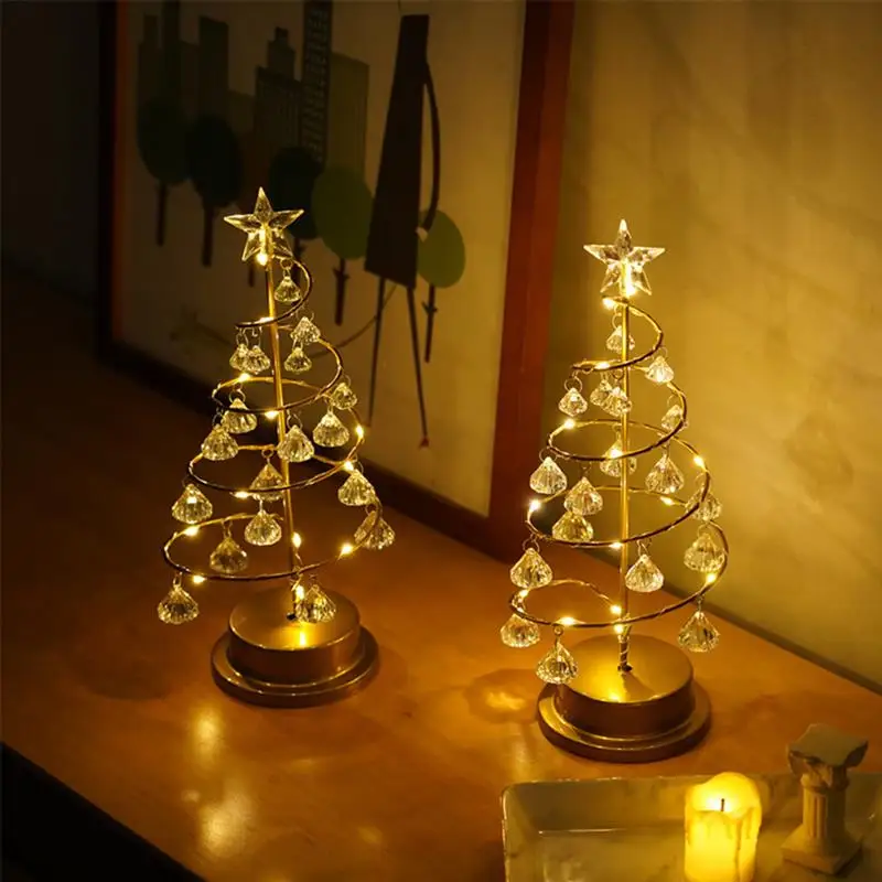 Crăciun Șir Lumina Dormitor Decor De Crăciun Lampa De Masa Formă Pom De Crăciun Decorare Meserii Decor Acasă