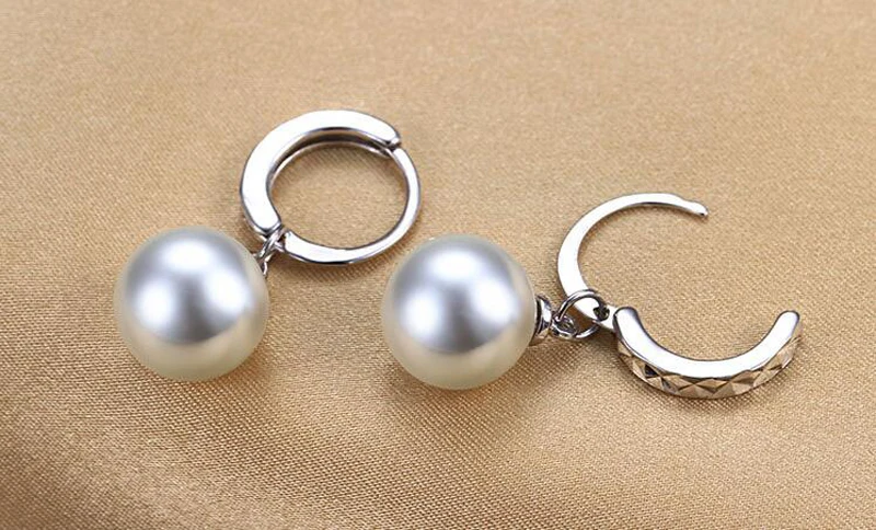 Moda Simplu Argint 925 Pandantiv Perle Mici Hoop Cercei Pentru Fetițe Copilul Femei Frumoase Partid Cercel Bijuterii E032