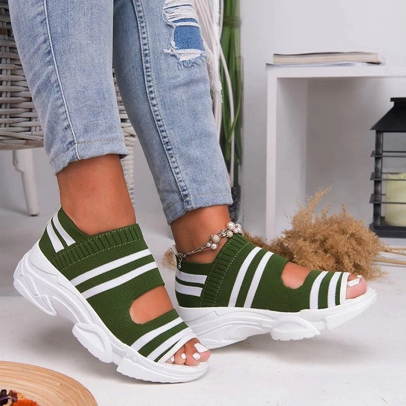 Vara Adidași 2021 Moda Dungi Femei Vulcaniza Pantofi ochiurilor de Plasă Respirabil Pantofi Casual pentru Femei Pantofi Confortabil pe jos
