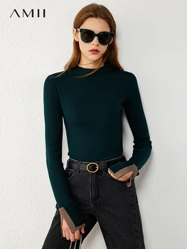 Amii Minimalism Toamna Iarna pentru Femei pulover Moda Îmbinat Slim Fit Pulover Pentru Femei Topuri 12040780