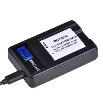 Batmax 1200mAh Li-50B Li 50B D-LI92 Baterie +LCD USB Incarcator pentru Olympus u6010 u6020 pentru Pentax XZ-1 SP-800UZ D-Li92 DLi92
