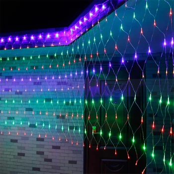 BEIAIDI 2x2/3X2M LED-uri de Crăciun Net Plasă de Basm Șir Lumina Nuntă în aer liber Fereastră Net Sloi de gheață LED String Ghirlanda de Vacanță de Iluminat