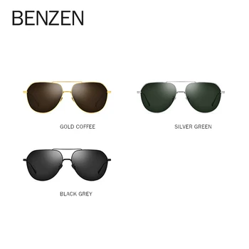 BENZEN Titan Pur Polarizat ochelari de Soare Barbati Pătrat Ochelari de Soare Pentru Barbati Nouă Conducere în aer liber UV400 Nuante de Design de Brand de Aur 9397