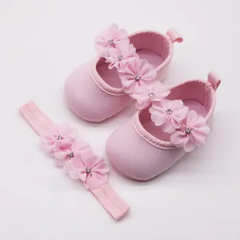 Bowknot Copii Fete Pantofi De Copil Nou-Născut Prințesă Pantofi Prima Pietoni + Hairband Fetita Petrecere Pantofi