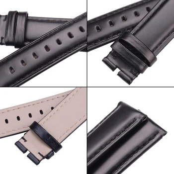Buna Curea de Ceas Trupa din Piele 18mm - 24mm Watchbands Negru Maro Bărbați Brățară Glonț Accesorii din Oțel Inoxidabil Catarama