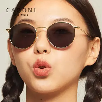 CAPONI 2020 Femei ochelari de Soare Cadru Oval Culoare Lentile Anti-UV Nou Trend Faimosul Brand Nuante de sex Feminin Oculos de sol CP1871
