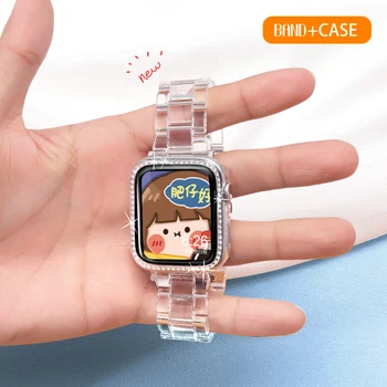Caz+Transparent Banda pentru apple watch Serie SE 6 5 4 3 2 1 42mm 38mm 44mm 40mm correa pentru iwatch watchband Brățară accesorii