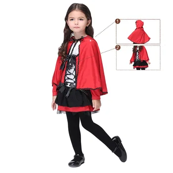 Clasic Copil Lil' Red Riding Hood Joc De Rol Costum De Halloween Rochie De Vârstă 3-7 Ani