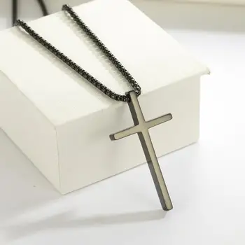 COOLTIME Creștin Cruce Colier Pentru Femei, Bărbați, Femei de Lux Negru Aur Argint Culoare Bijuterii Coliere Pandantiv Cadou de Crăciun