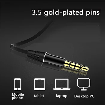 Cu fir Casti pentru Jocuri cu Cască Cu Microfon de 3,5 mm, Tip C In-Ureche Căști PC Pentru Xiaomi, Huawei nova5 p20 p30 p40 mate20 Mate 30 de PS4