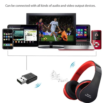 Căști Bluetooth Cu Transmițător Receptor Wireless Casti HiFi Stereo Căști Muzică TV Căști Pentru Calculator PC Gaming