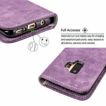 De lux Mat din Piele de Caz Pentru Samsung Galaxy S10 E S9 Plus S8 S7 Edge Nota 8 9 Note9 Telefon Sac cu Slot pentru Card Holder