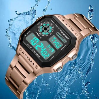 Digital Barbati Ceas Curea din Otel Inoxidabil de Afaceri Ceas Casual Sport Ceasuri Barbati Ceas 5Bar Impermeabil Relojes Deportivos