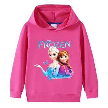 Disney Congelate Pentru Copii Haine De Desene Animate Elsa Anna Printesa De Imprimare Hanorace Fete Tricou Copil Maneca Lunga Tricou Cu Gluga