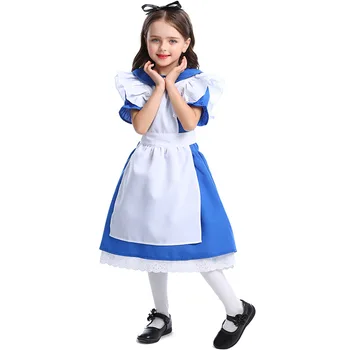 Fata De Copii Maid Dress Cosplay Alice De Lux Rochie Dorothy Tinuta Stil Pastorală Bunica Maternă Costum