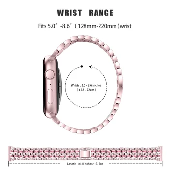 Femei Diamante Trupa Pentru Apple Watch 40mm 44mm 38mm 42mm Sclipici Brățară de Metal Curea Pentru Apple watch 6 curea seria SE 5 4 3 2 1