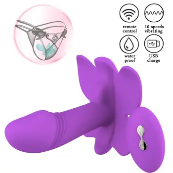 Fluture De Control De La Distanță Dildo Vibrator Pantalon Portabil Femei Punctul G Și Clitorisul Stimularea Chilotei Vibratoare Adult Jucarii Sexuale