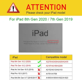 Funda iPad a 7-a a 8-a Generație de Caz pentru iPad 10.2 A2270/A2428/A2428/A2429 Smart Cover Magnetic iPad 7 8 Caz Flip Stand Capa