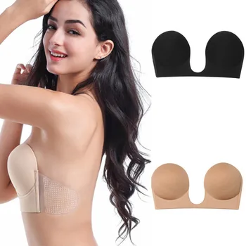Fără Sudură Push-Up Sutien Sexy Sutien Invizibil Modă Fara Bretele Shell Forma De Top Sutiene Pentru Femei Bikini Silicon Bralette Lenjerie