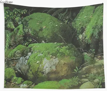Green Studio Ghibli Anime Peisaj Tapiserie De Perete De Acoperire Prosop De Plajă Arunca Pătură Picnic Yoga Mat Decor Acasă