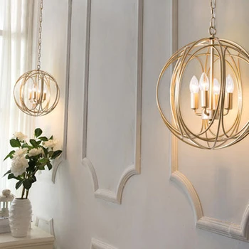 Moderne de lux de aur globală mingea pandantiv lumina lampa LED living sufragerie dormitor elegant aur globul de LED-uri lampă de agățat lumina