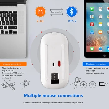 Modul dual 2.4 G Wireless Mouse Bluetooth împânzit cu Diamante USB Reîncărcabilă cu led RGB lumina de fundal Silent Mouse-ul soareci 2020 nou