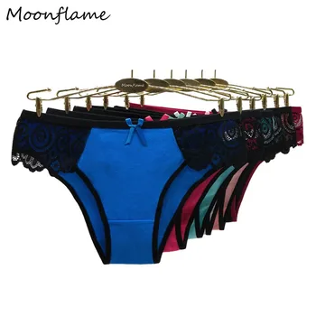 Moonflame 5 buc/o mulțime New Sosire Lenjerie 2021 Vânzare Fierbinte Doamnelor Sexy din Dantela de Bumbac Femei Boxeri Chiloți M L XL 89412