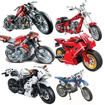 Motocicleta Technic Compatibil Curse Moto Cu Motocicleta Vehicul De Oraș Seturi De Off-Road Model Blocuri Moc Truse De Jucării Pentru Copii