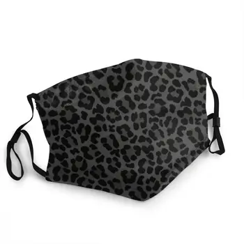 Negru Leopard De Imprimare Non-Unică Folosință Masca De Fata Bărbați Femei De Moda Piele De Animal Praf Capacul De Protecție Respiratorie Gura-Mufla