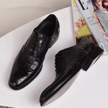 Noi Crocodil Vintage Moda Barbati Pantofi Formale Rochie Casual Din Piele Pantofi De Afaceri De Nunta Mocasini Designer Bocanc Office Shoes