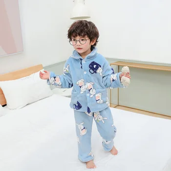 Noi Iarna pentru Copii Pijamale Fete de Moda pentru Copii Baieti Sport Sacou Gros Pantaloni 2 buc/seturi Copilul Casual Pijamale Copii Sport