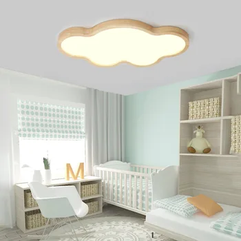 Nordică Japoneză Creative Nori LED Lampă de Plafon din Lemn 24W Copilului Camera Copilului Lumini Lămpi de Tavan Dormitor Decor Lumini 220V