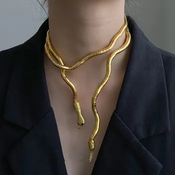 Nou Deschis Aleatoare Serpentine Design Șarpe Coliere pentru Femei Fete Guler Temperament de Culoare de Aur Flexibil Colier Bijuterii Cadouri