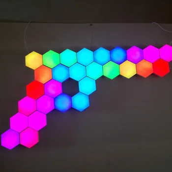 Noul Quantum Touch Lumina Senzor de Noapte Lumina RGB Noapte Lampă Modulară Hexagon luminaria Creative Home Decor Decor de Culoare Lampă