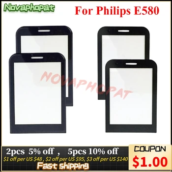 Novaphopat Noul Negru Ecran de Sticlă Pentru Philips Xenium E580 CTE580 lentile de Sticlă Panou (nu Senzor touch screen) + de urmărire