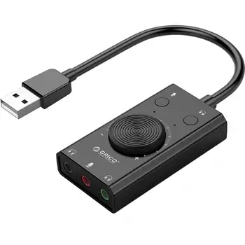 ORICO SC2 Extern USB placa de Sunet Volum Ajustabil 3-Port Microfon Căști Audio Card Adaptor pentru PC