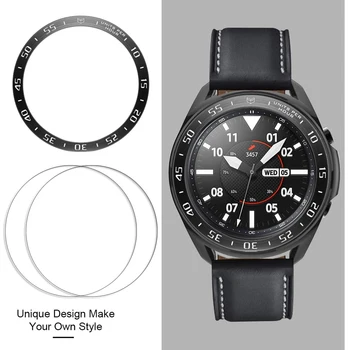 Pentru Samsung Galaxy Watch 3 45 mm Bezel Inel cu Ecran de Sticlă Protector antizgariere Inele Metalice de Acoperire pentru Galaxy Watch3 41mm