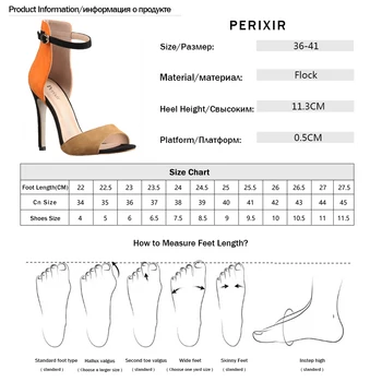 Perixir Femei Sandale Cu Toc Înalt De Înaltă Calitate Doamnelor Sandale De Vara Catarama Pentru Femei Brand Pantofi În Stoc Portocaliu Sandale Femei 2020