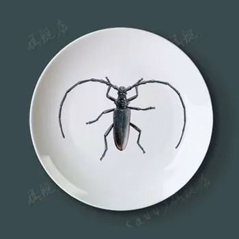 Portelan Farfurie Decorativa Pe Perete Placa De Insecte Așezat Disc Placa Ceramica Disc Acasă Mobilier De Arta Creative Cadouri