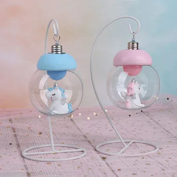 Rășină Unicorn LED Lumina de Noapte de Desene animate de Animale Noptiera Novetly Lam Dormitor Lumini Decorative Jucărie de Crăciun Cadou de Ziua de nastere Pentru Copii