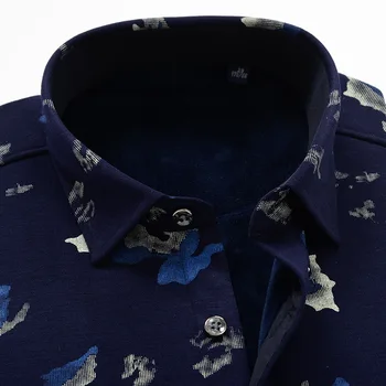 SHANBAO de brand de afaceri elegant casual bărbați cu mâneci lungi tricou 2020 iarna noi gros cald de lux de înaltă calitate, de mari dimensiuni tricou