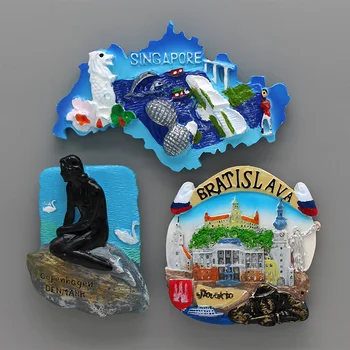 Singapore Merlion Viena Mondială a Turismului de Suveniruri 3D magnetic frigider Laos Roma, Italia de suveniruri mobilier acasă decorare cadou