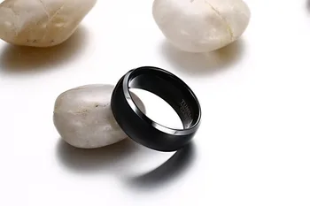 SIZZZ 8mm negru strălucitor neted tungsten inele pentru bărbați bijuterii de înaltă calitate ridicata 2017 Nou