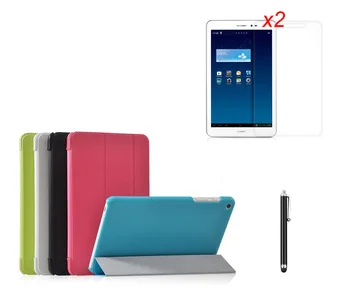 Slim 3-Folder Stand Piele PU Piele Acoperi Funda Caz + 2x Filme + Stilou Pentru Huawei Honor T1 8.0 S8-701U/W T1-823L T1-821W/U/L 8