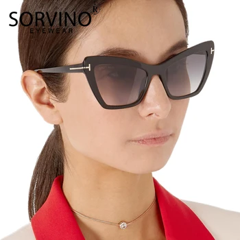 SORVINO 2020 Retro Doamnelor Dreptunghiulară Ochi de Pisica ochelari de Soare pentru Femei Brand Designer de Nuanță Bej Cateye Ochelari de Soare Nuante de Maro SP55