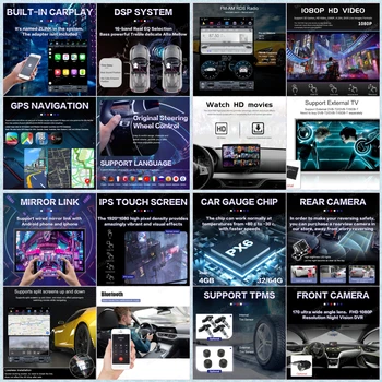 Tesla Ecran Vertical 4+128G Android 9.0 Auto Multimedia Player Pentru Ford Ecosport 2013-2018 GPS Navi Radio Audio Stereo Unitatea de Cap