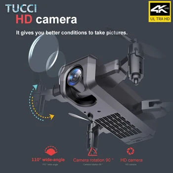 TUCCI Drone 1080P HD 4K WIFI Camera FPV Altitudinii Aeriene Live Video Dron Pliabil Quadcopter Durabil de Rulare 360° RC Drone