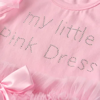 Vara Copilul Nou-Născut Fete Salopetă De Moda Bowknot Dantela My Little Pink Dress Scrisoare De Bumbac Pentru Sugari Fete Pentru Copii Haine