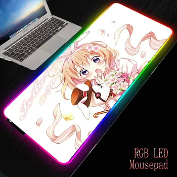XGZ Fata Anime RGB Mare Mouse Pad Mare Cusătură LED Backlight Joc Flash Mouse-Pad Anti-alunecare de Cauciuc Calculator de Birou Mat Dropshipping